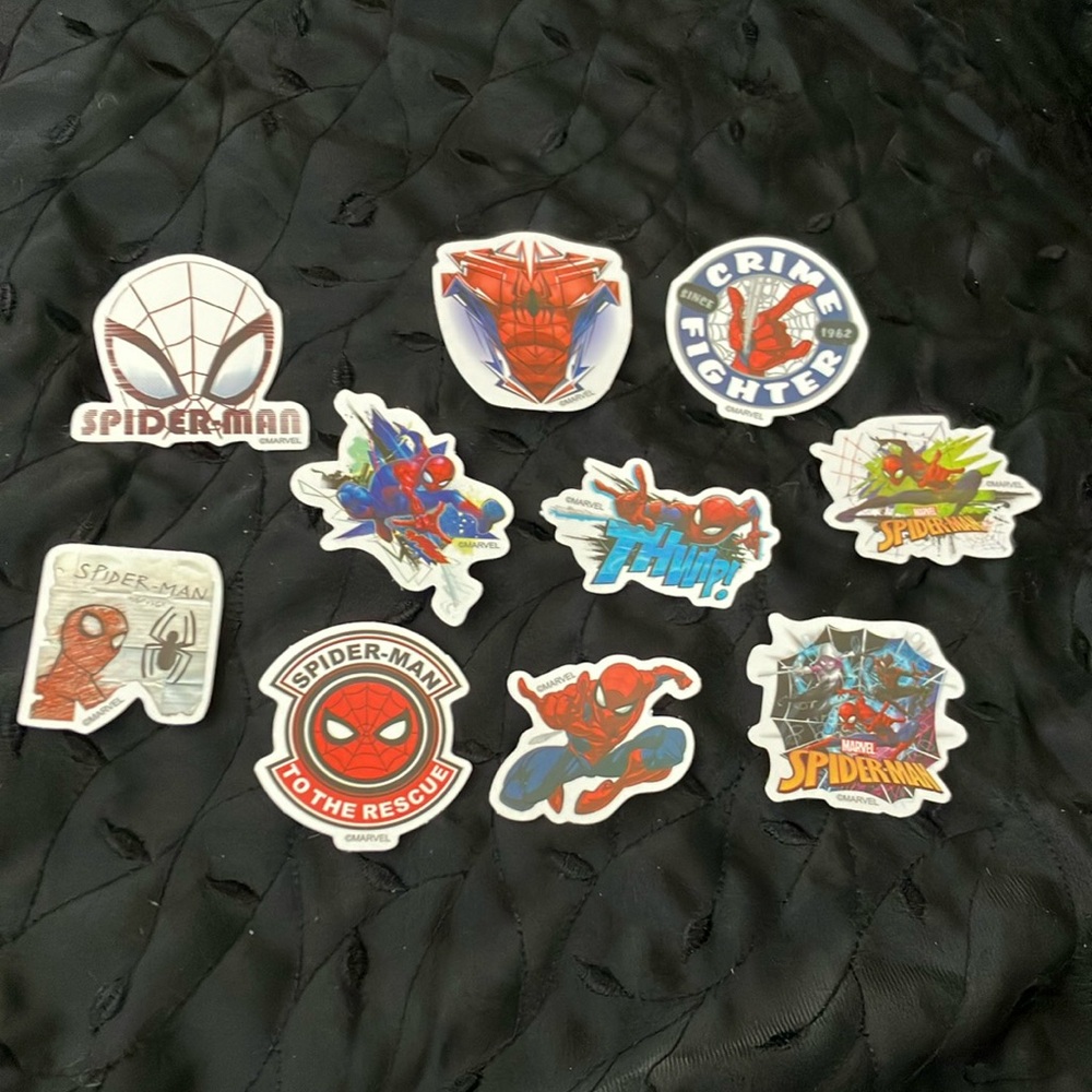 10 PCS, Licensed Disney, Marvel, Spider-Man High Quality Waterproof Stickers